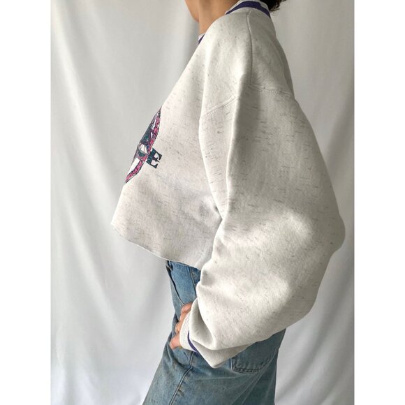 90s vintage grey kelleys island retro graphic one size cropped pullover sweater - Picture 4 of 10